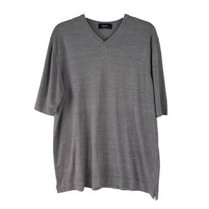 Toscano Women's T shirt V neck Short Sleeve Gray Size XL Knit‎  Made in Italy